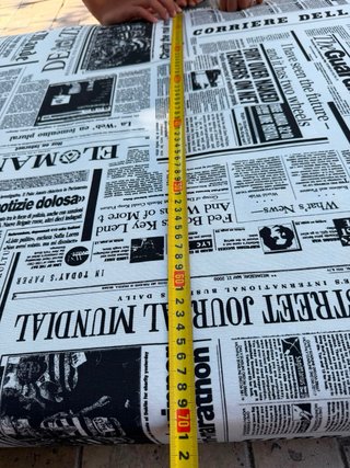Cabecero papel periódico cama 90