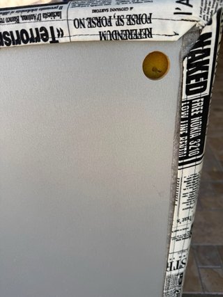 Cabecero papel periódico cama 90