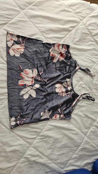 Pijama floral mujer gris y rosa