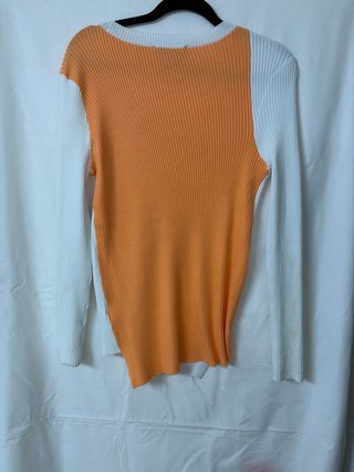 Jersey DKNY blanco y naranja talla S