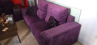 Sofá de 3 y 2 plazas morado