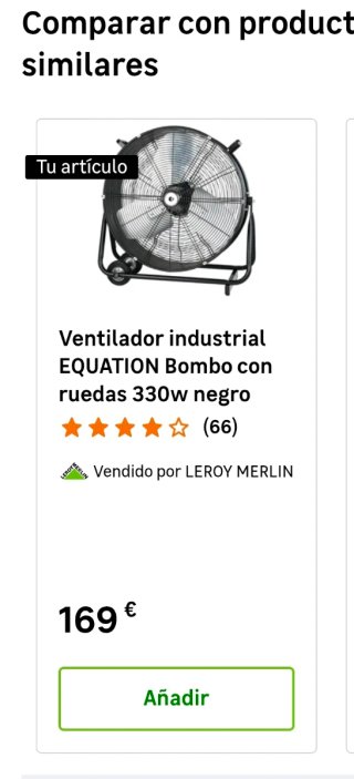 Ventilador Industrial 330W Negro