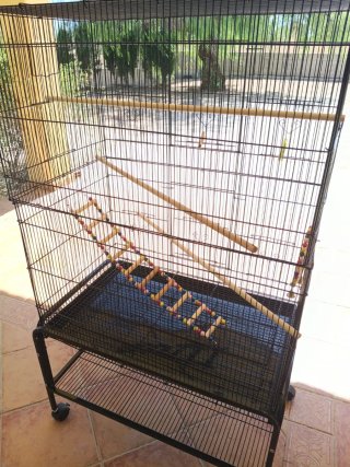 Jaula Grande para Pájaros con Ruedas
