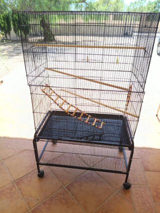Jaula Grande para Pájaros con Ruedas