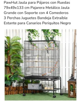 Jaula Grande para Pájaros con Ruedas