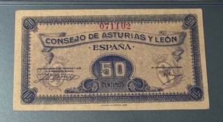 Billete 50 céntimos España 1936