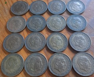 Lote de 16 Monedas de 2.50 pesetas de 1953