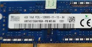Dos + 1 Memoria RAM SK hynix 4GB PC3L SO DIMM tres