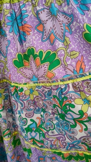 Falda larga estampada multicolor