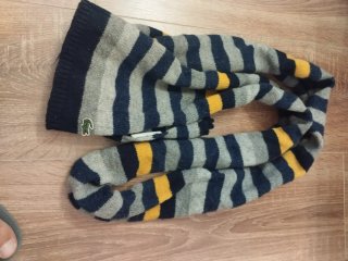 Bufanda Lacoste rayas azul/gris