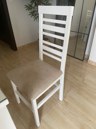 Mesa y 6 Sillas Comedor Blancas