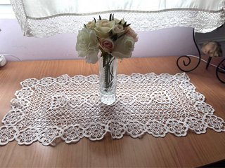 Tapete de mesa decorativo blanco Es hilo a ganchil