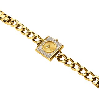 Reloj de mujer dorado con diamantes