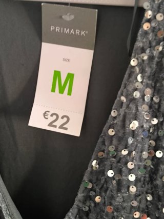 Vestido lentejuelas gris Primark Talla M