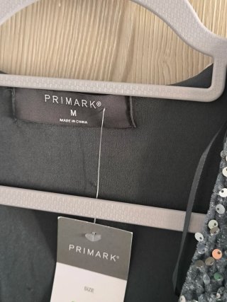 Vestido lentejuelas gris Primark Talla M