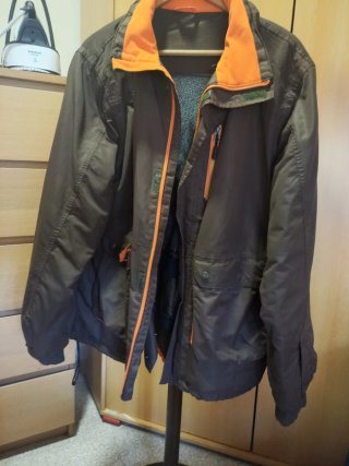 Anorak de trabajo marrón y naranja