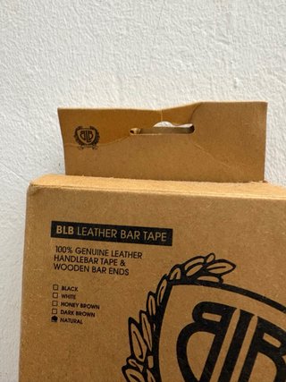 Cinta Manillar Cuero BLB Marrón + Tapones Madera