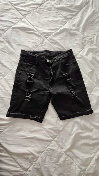 Shorts vaqueros mujer negros rotos