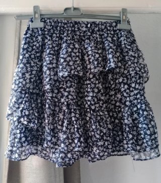 Minifalda floral volantes talla XS