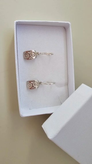 Pendientes pequeños vintage plata antigua