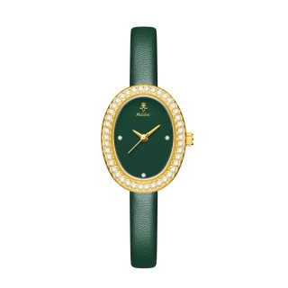 Reloj Jialuisi Mujer Ovalado Dorado y Verde