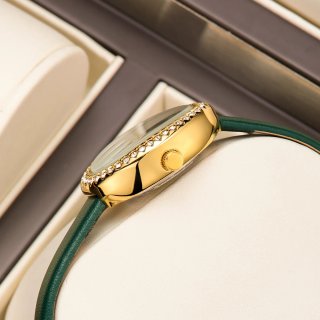 Reloj Jialuisi Mujer Ovalado Dorado y Verde