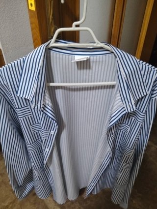 Camisa rayas azul y blanca L