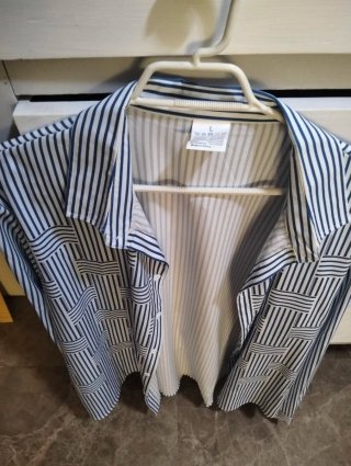 Camisa rayas azul y blanca L
