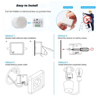 DieseRC Interruptor de luz inalámbrico, interruptor de seguridad del transmisor de RF