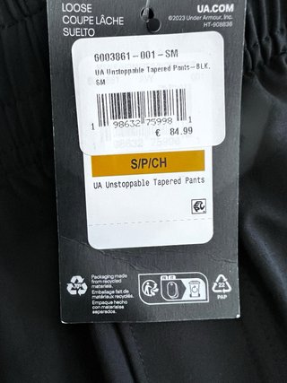 Pantalón Under Armour Unstoppable Tapered Negro