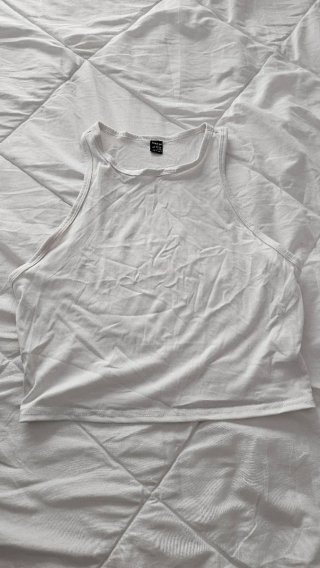 Top sin mangas blanco mujer