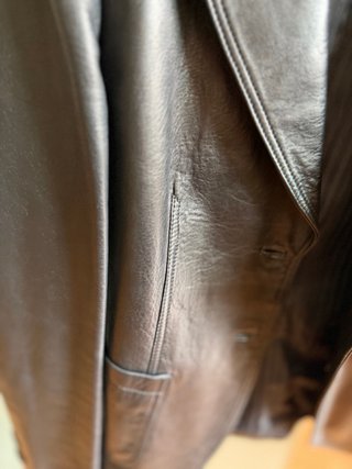 Blazer Piel Massimo Dutti Negro Talla M