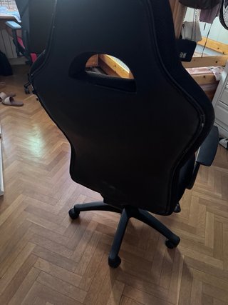 Silla de escritorio ergonómica azul y negra