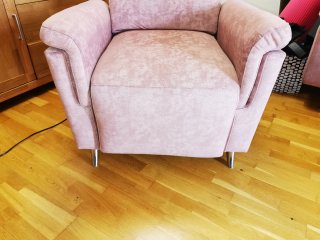 Sillón reclinable eléctrico rosa
