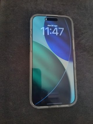 iPhone 17 Pro Max Azul con funda y protector cam