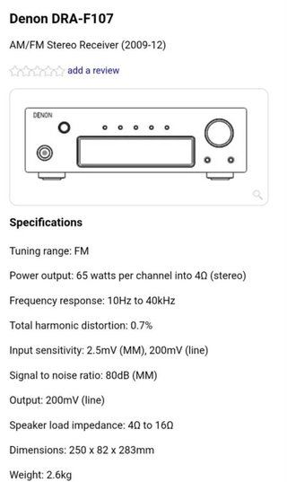 Denon DRA-F107 Amplificador Receptor FM DAB
