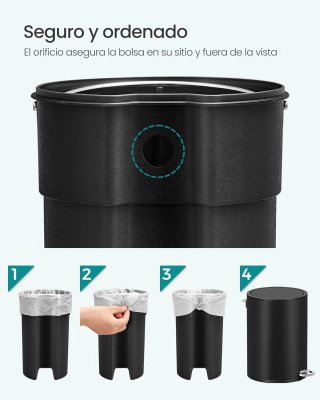 SONGMCIS Cubo de Basura para Cosméticos, 6 L