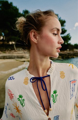 Vestido largo estampado Zara Talla M