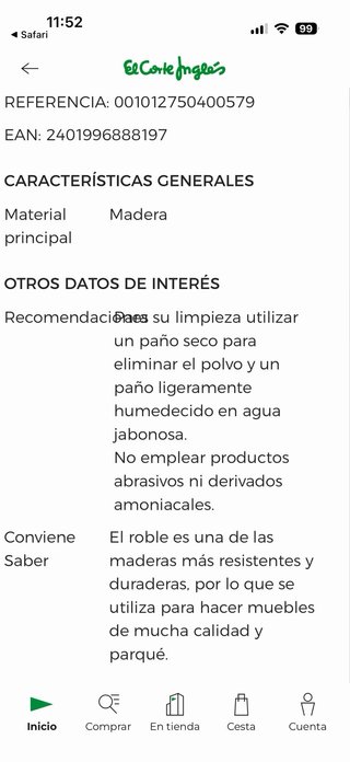Mesa de roble para escritorio