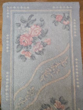 3 Alfombras Lana Virgen Florales Azules