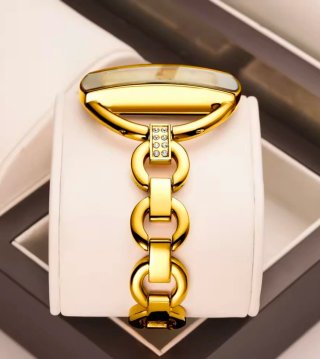 Reloj Mujer Dorado con Cristales