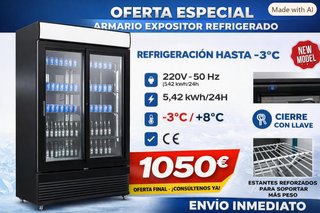 Armario Refrigeración 2 Puertas Cristal
