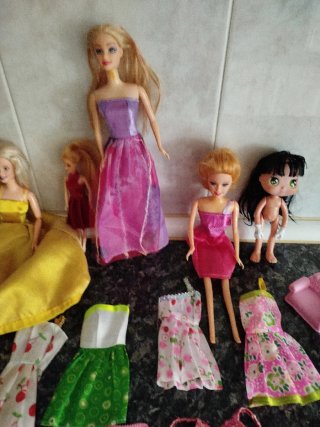 Lote Muñecas tipo Barbie y Accesorios