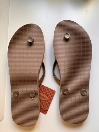 Chanclas Havaianas Marrón/Dorado Talla37-38 Nuevas