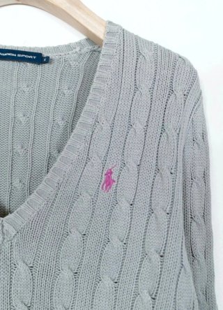 Jersey Polo Ralph Lauren Gris Trenzado