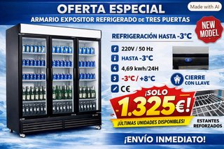 Armario Refrigeración 3 Puertas Cristal