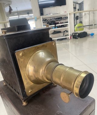 Lote aparatos fotografía antiguos madera
