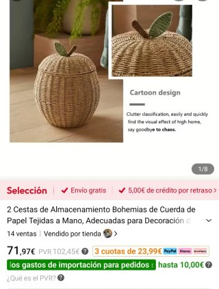 Cesta de mimbre con tapa y hoja