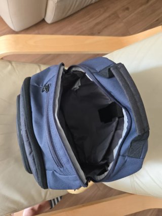 Mochila Quiksilver azul y beige