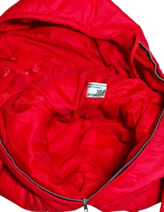 Tuta neve waterproof outdoor rossa cappuccio 2 A